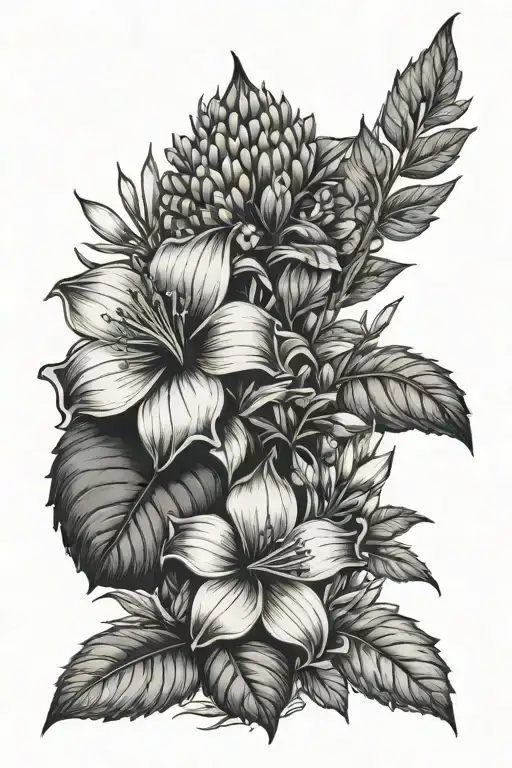 flowers and plants native to Alabama.  tattoo design idea