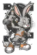 bugs bunny space jam tattoo design idea