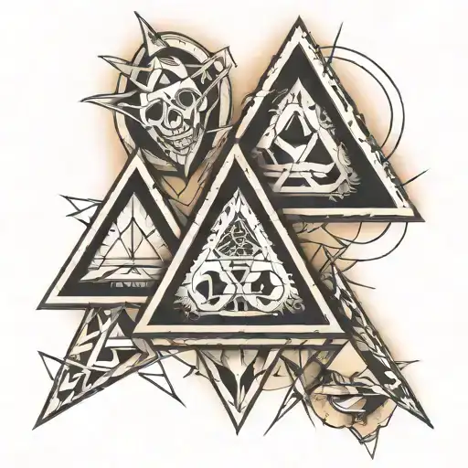 3 triangles from up to down tattoo design idea