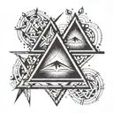 3 triangles from up to down tattoo design idea