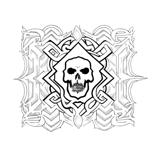 Incorporate elements of Lorna Shore's album art into a minimalist tattoo design tattoo design idea