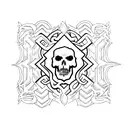 Incorporate elements of Lorna Shore's album art into a minimalist tattoo design tattoo design idea