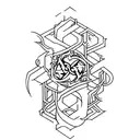 Incorporate elements of Lorna Shore's album art into a minimalist tattoo design tattoo design idea