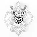 Incorporate elements of Lorna Shore's album art into a minimalist tattoo design tattoo design idea