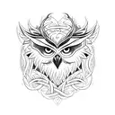 owlbear celtic knotwork tattoo design idea
