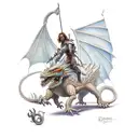 A detailed portrait of Dom Quixote riding a dragon into battle, combining the client's favorite literary character with their passion for dragons tattoo design idea