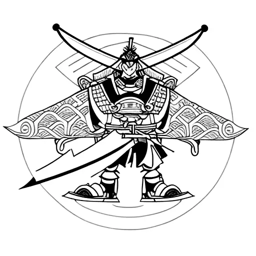 Combine elements of your favorite anime characters with samurai swords in a minimalist style. tattoo design idea
