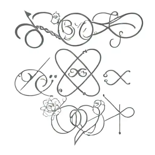 infinity and the symbols of A.R.M.Y. and BTS logo tattoo design idea