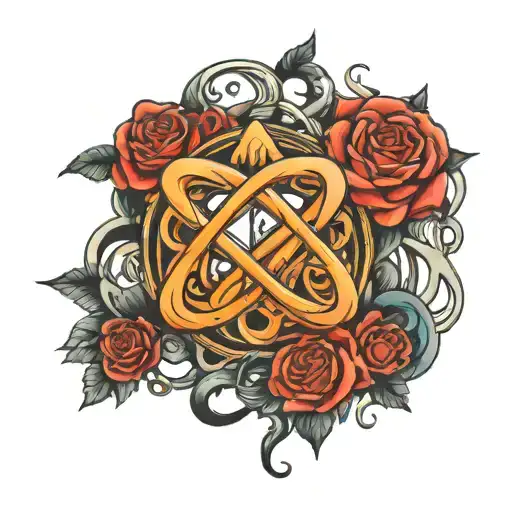 infinity and the symbols of A.R.M.Y. and BTS logo tattoo design idea