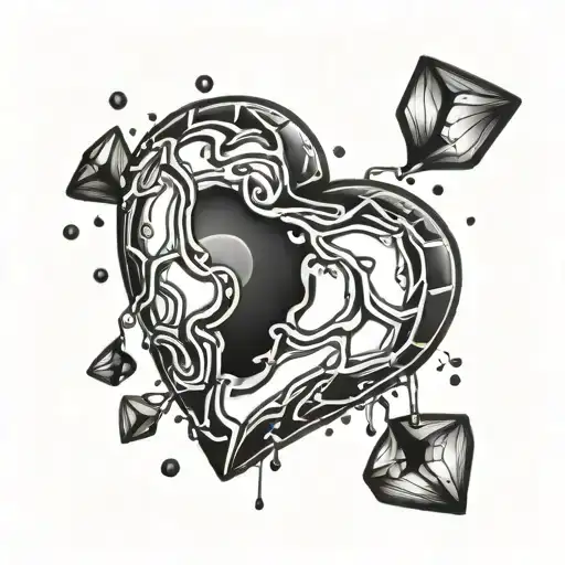  heart ice cube tattoo design idea