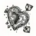  heart ice cube tattoo design idea