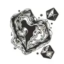  heart ice cube tattoo design idea