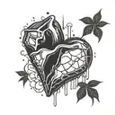  heart ice cube tattoo design idea