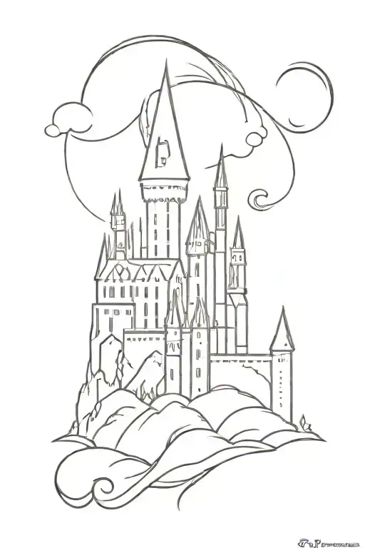 Hogwarts castle tattoo design idea