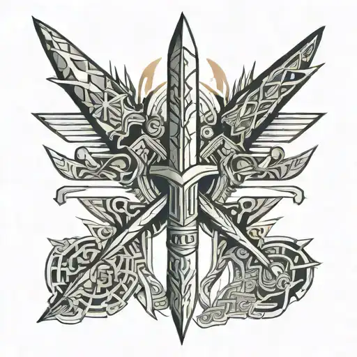 dagger, army, kills tattoo design idea