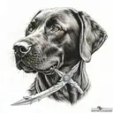 dagger, Labrador, army tattoo design idea