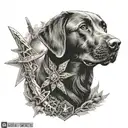 dagger, Labrador, army tattoo design idea