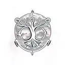 A traditional tattoo of a family tree with motorcycles as branches, symbolizing the strong bond between your family and your love for motorcycles tattoo design idea