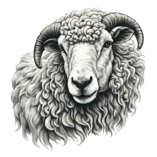 sheep tattoo design idea