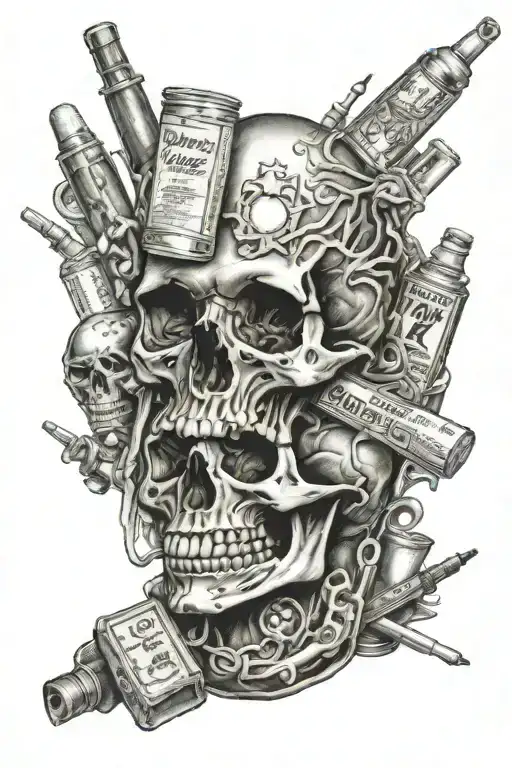 1986 NYC DRUGS AND DEATH tattoo design idea