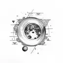 moon, Disappointment, broken heart, letter D  tattoo design idea