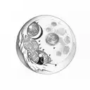 moon, Disappointment, broken heart, letter D  tattoo design idea