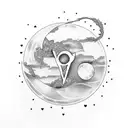 letter D, moon, never give up , broken heart, tattoo design idea