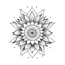 geometric sunflower tattoo design idea