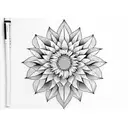 geometric sunflower tattoo design idea