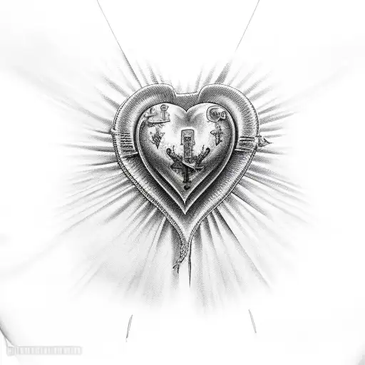 heart of jesus tattoo design idea