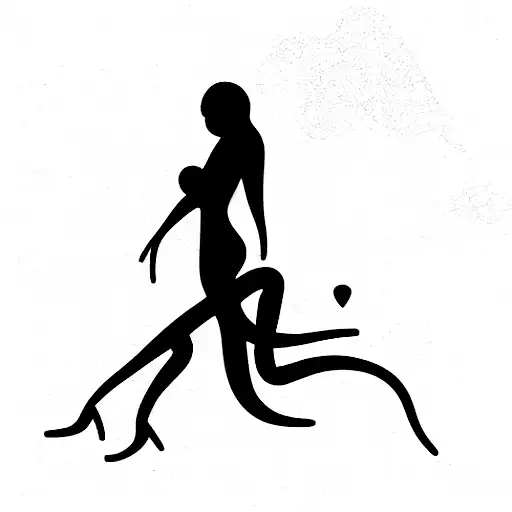 Plus size silhouette lineart tattoo design idea