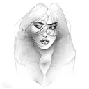 Plus size woman silhouette  tattoo design idea