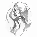 Plus size woman silhouette  tattoo design idea