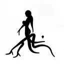 Plus size silhouette lineart tattoo design idea