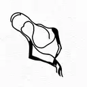 Plus size silhouette lineart tattoo design idea