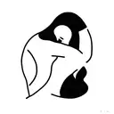 Plus size silhouette lineart tattoo design idea