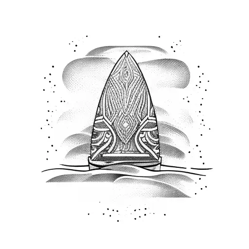 surfboard tattoo design idea