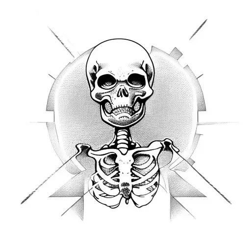 rad skeleton  tattoo design idea