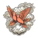 clouds and doves   tattoo design idea