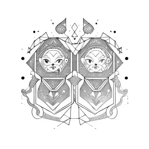 gemini libra cute tattoo design idea