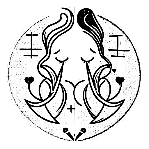 gemini libra cute tattoo design idea