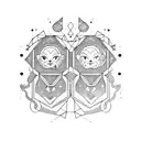 gemini libra cute tattoo design idea