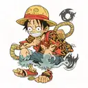 monkey d luffy fun illustration tattoo design idea