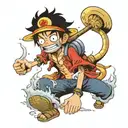 monkey d luffy fun illustration tattoo design idea