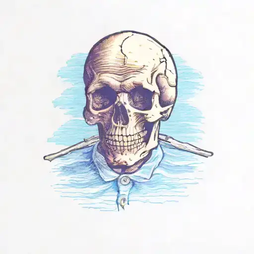 van gogh skull tattoo design idea