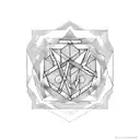 A minimalist design featuring the alchemical symbols of Fullmetal Alchemist arranged in a geometric pattern tattoo design idea