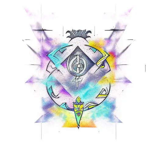 A sketch-style tattoo of a graffiti wall with the client's favorite Gemini astrology symbol incorporated tattoo design idea