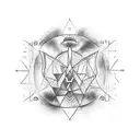 A sketch-style tattoo of a graffiti wall with the client's favorite Gemini astrology symbol incorporated tattoo design idea