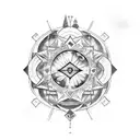 A sketch-style tattoo of a graffiti wall with the client's favorite Gemini astrology symbol incorporated tattoo design idea