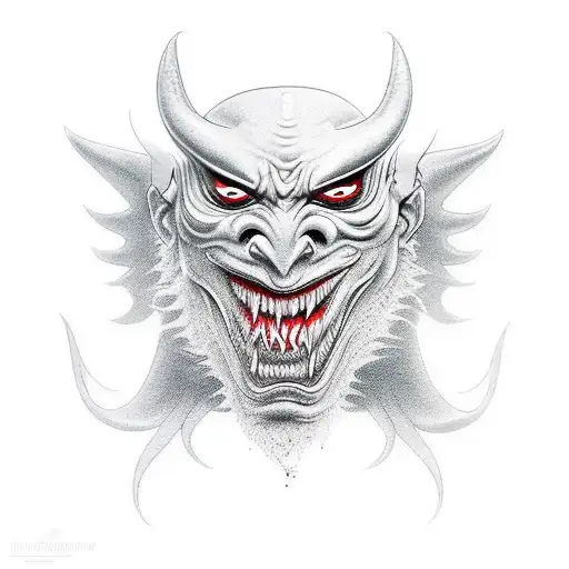 demon tengu mask  tattoo design idea